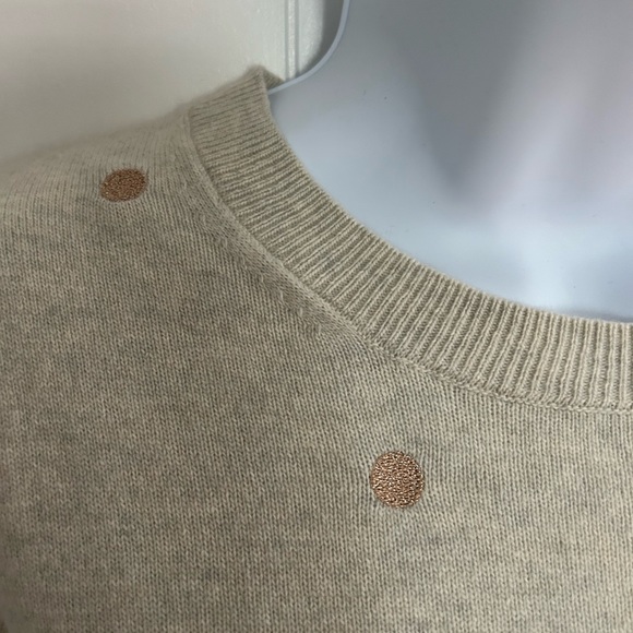 Like New J Crew Sweater with Embroidered Gold Dots - Picture 3 of 8